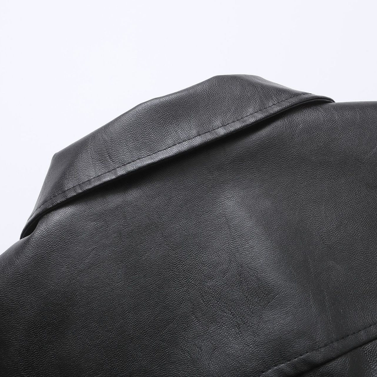 Spring New American Retro Short Wide Design Leather Jacket