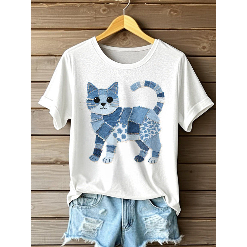 Women's Digital Printed Round Neck Top