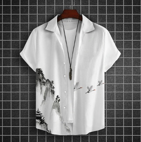 Plus Size Casual 3D Digital Printing Short Sleeve