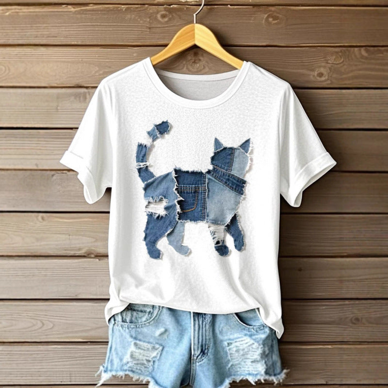 Women's Digital Printed Round Neck Top