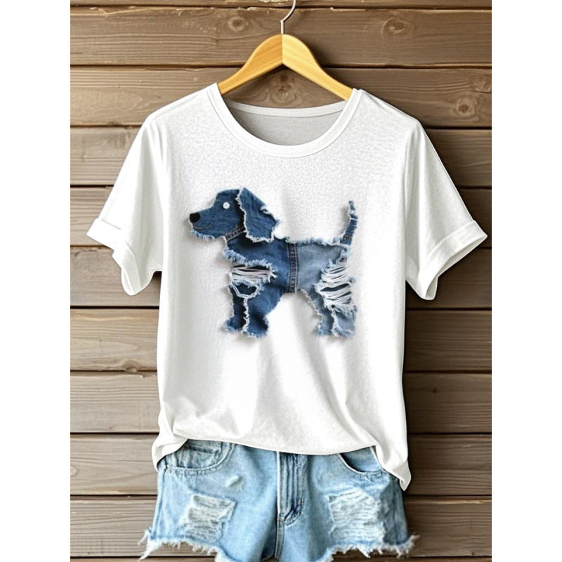 Women's Digital Printed Round Neck Top