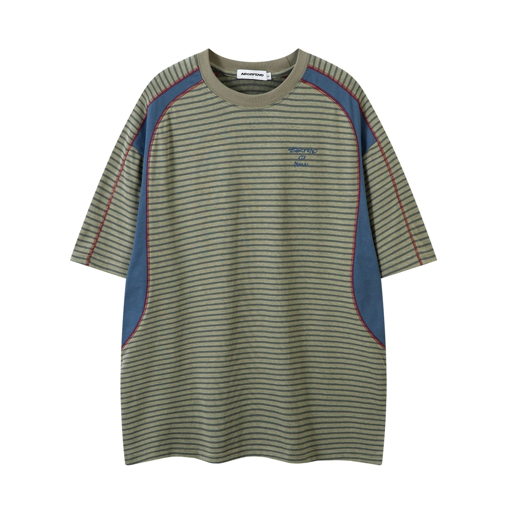 Retro Loose And Simple Striped Short Sleeve