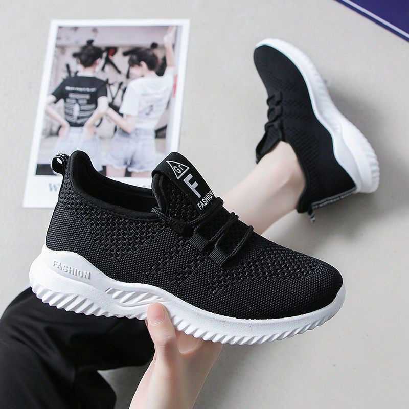 Running Shoes Hollow Mesh Travel Shoes Round Toe Lace-up Shoes