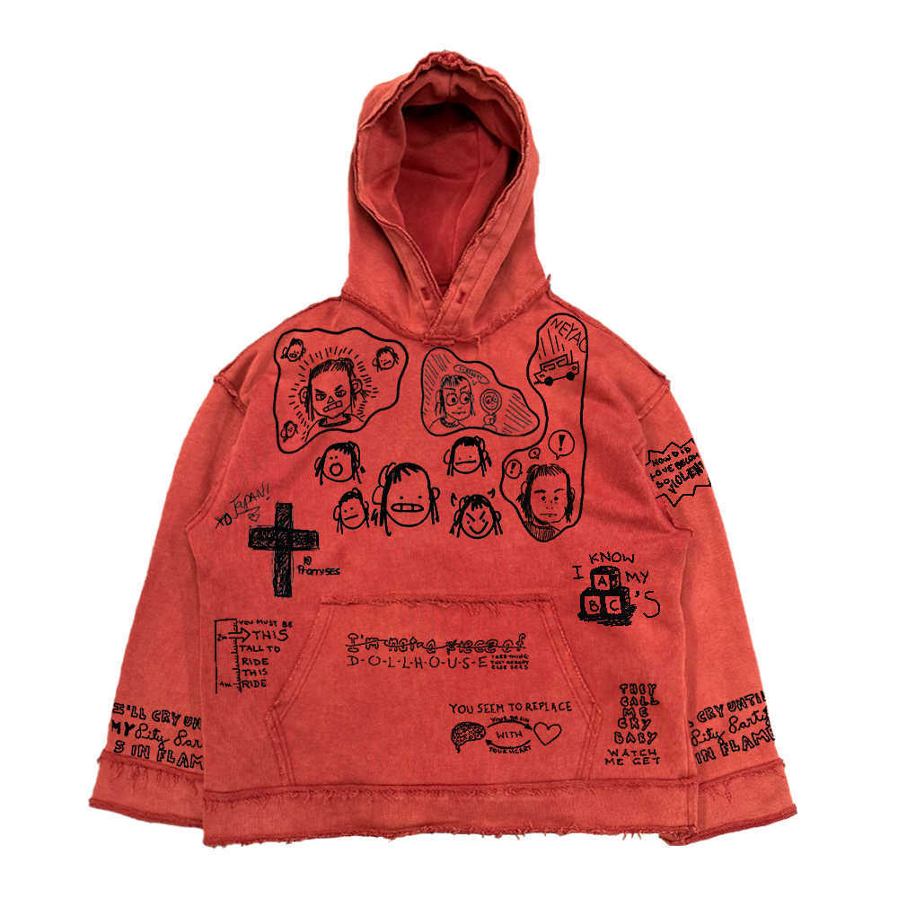 Retro Heavy Anti-worn Looking Washed-out Destruction Sweater