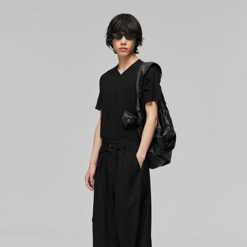About All-match Elastic Lace Waist Adjustable Wide-leg Suit Pants
