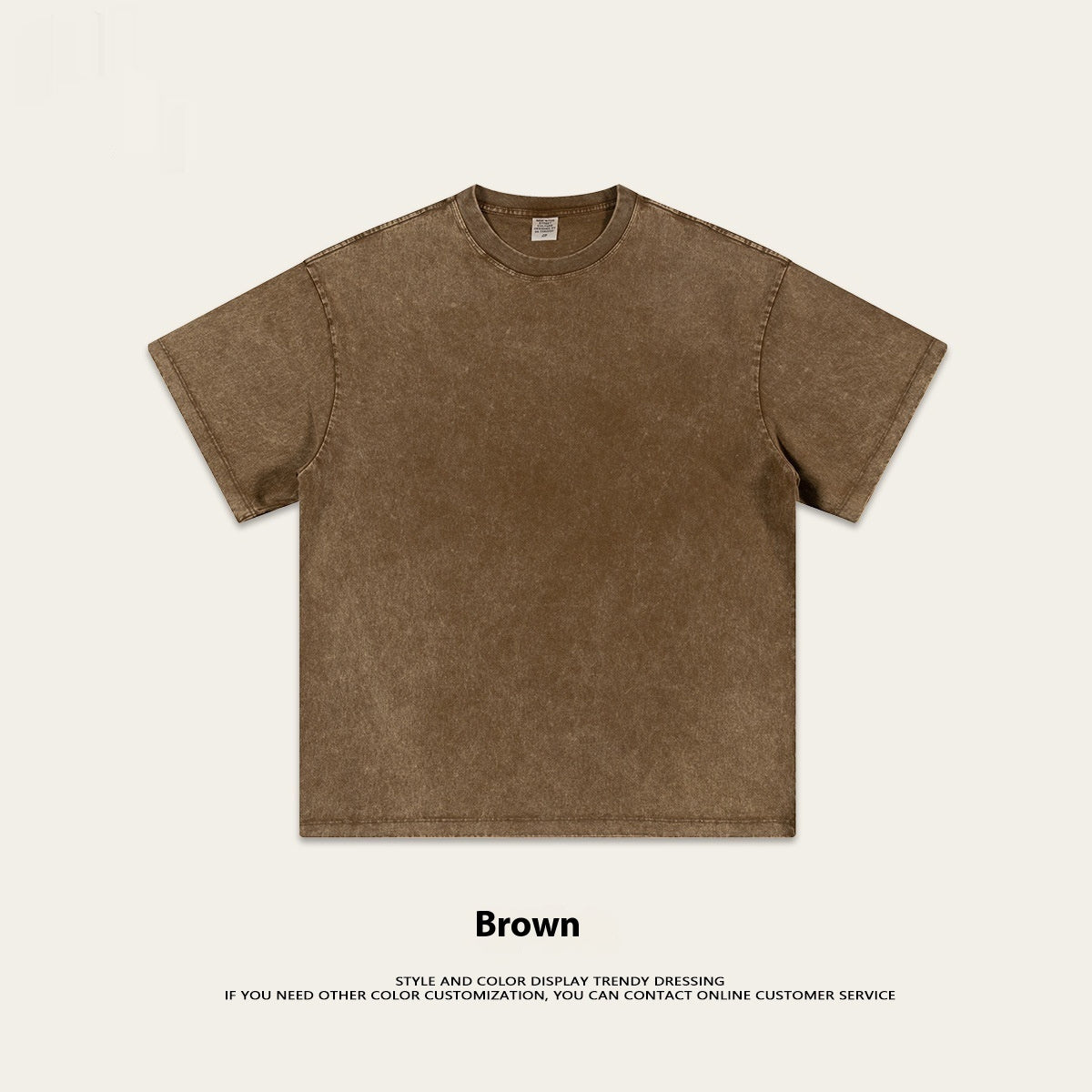 Washed-out Vintage Pure Cotton Loose Short Sleeve Male
