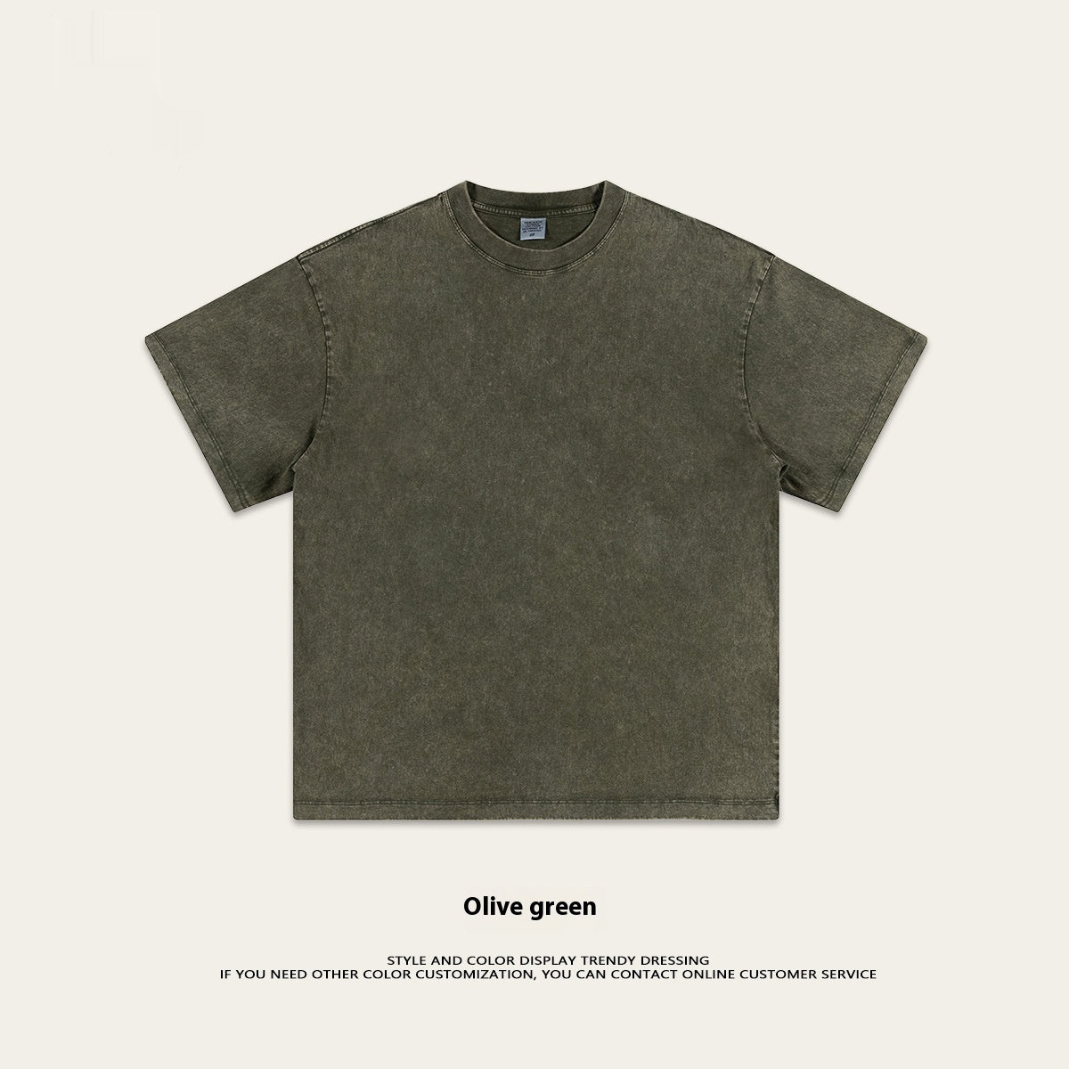 Washed-out Vintage Pure Cotton Loose Short Sleeve Male