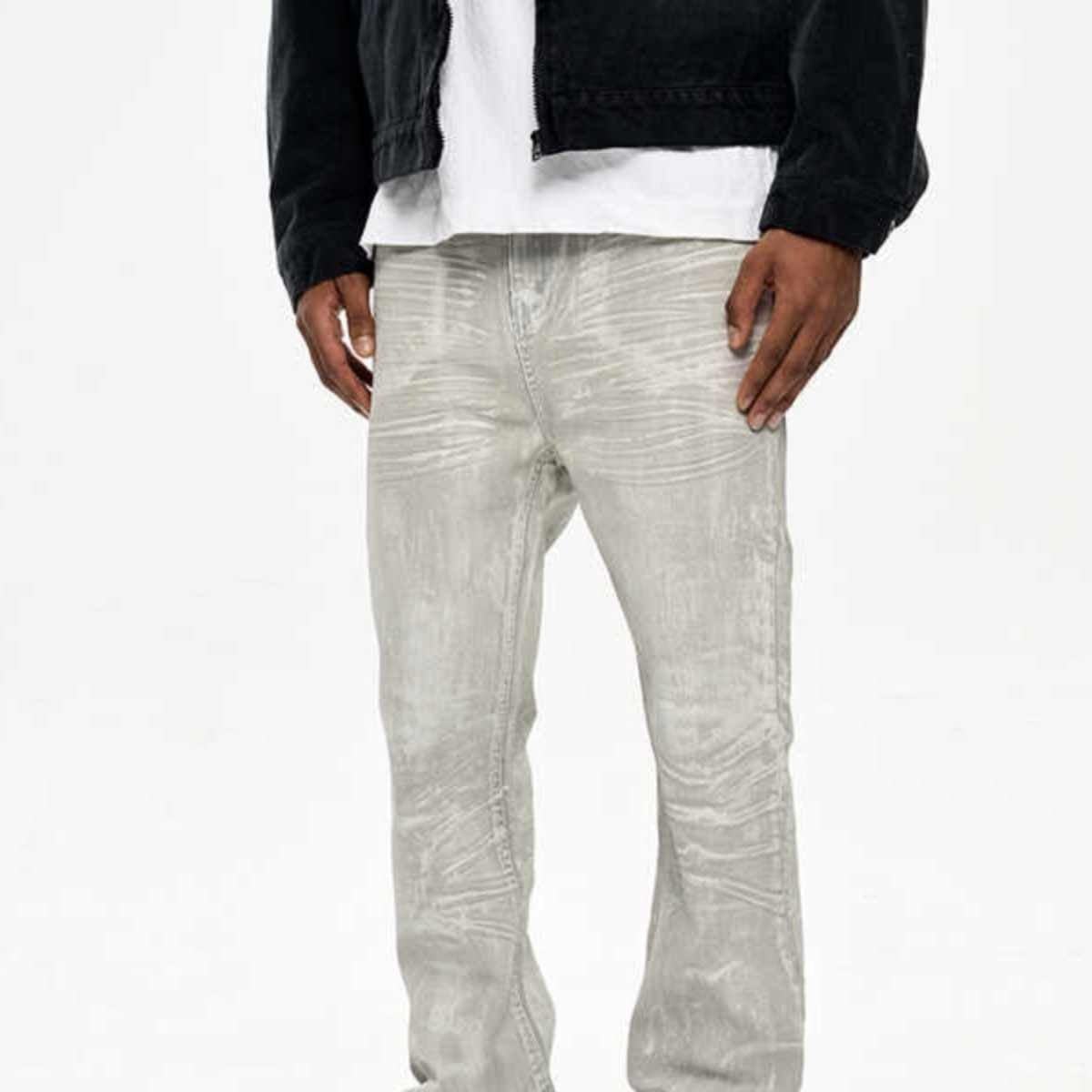 Gray And White Coating Brush Wax Brush Glue Skinny Jeans