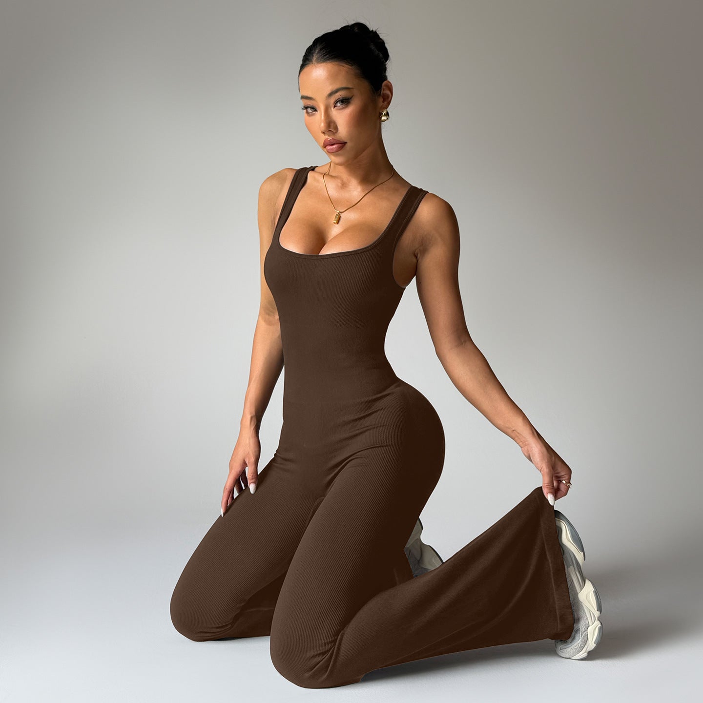 Hip Lifting Flared Feet Tight Yoga Jumpsuit