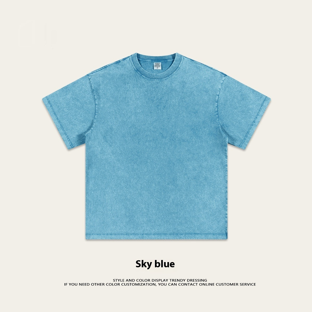 Washed-out Vintage Pure Cotton Loose Short Sleeve Male