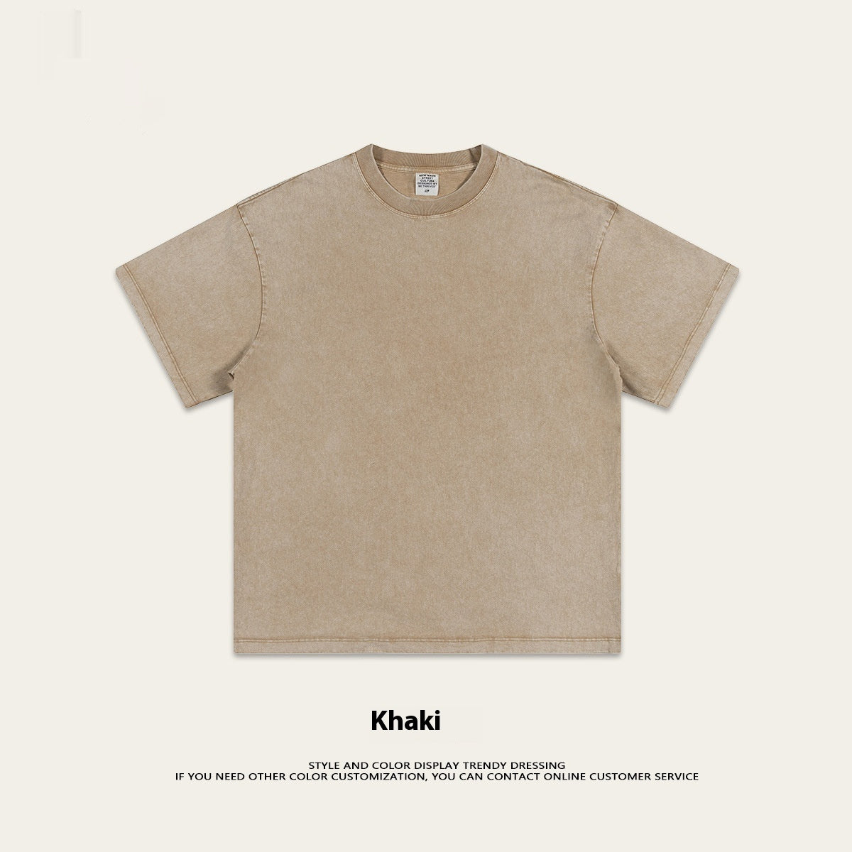 Washed-out Vintage Pure Cotton Loose Short Sleeve Male