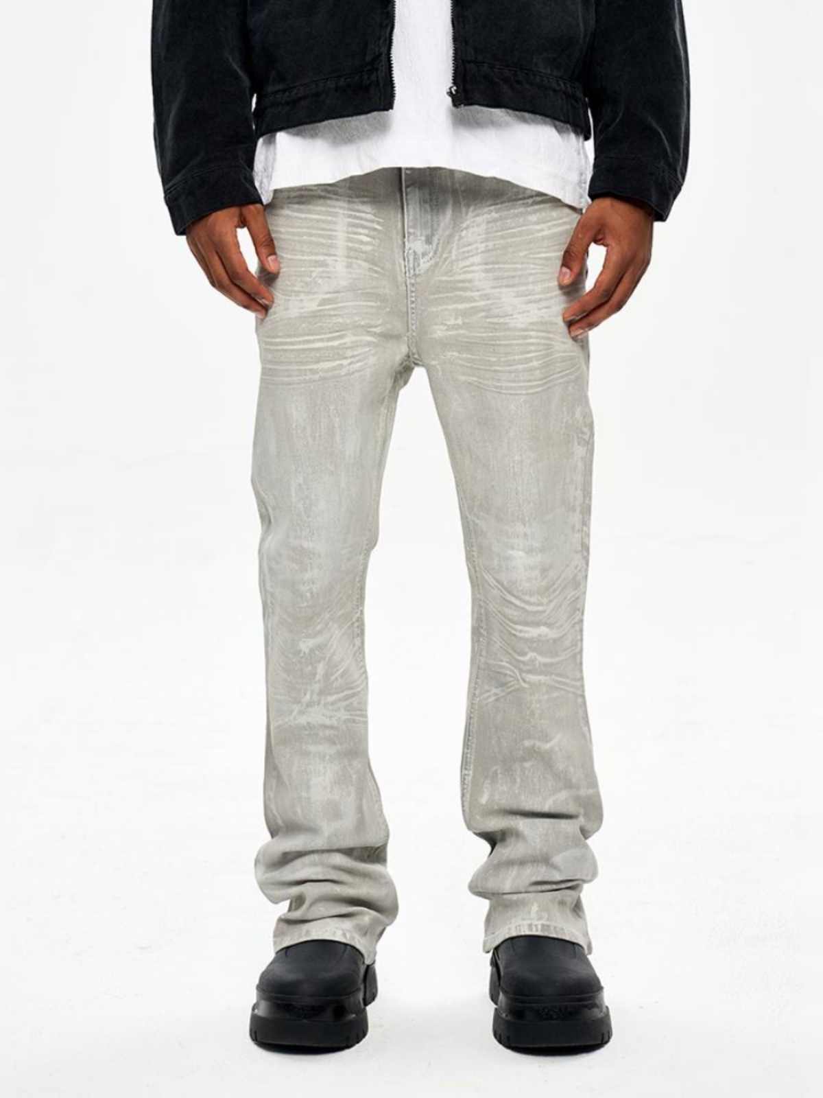 Gray And White Coating Brush Wax Brush Glue Skinny Jeans