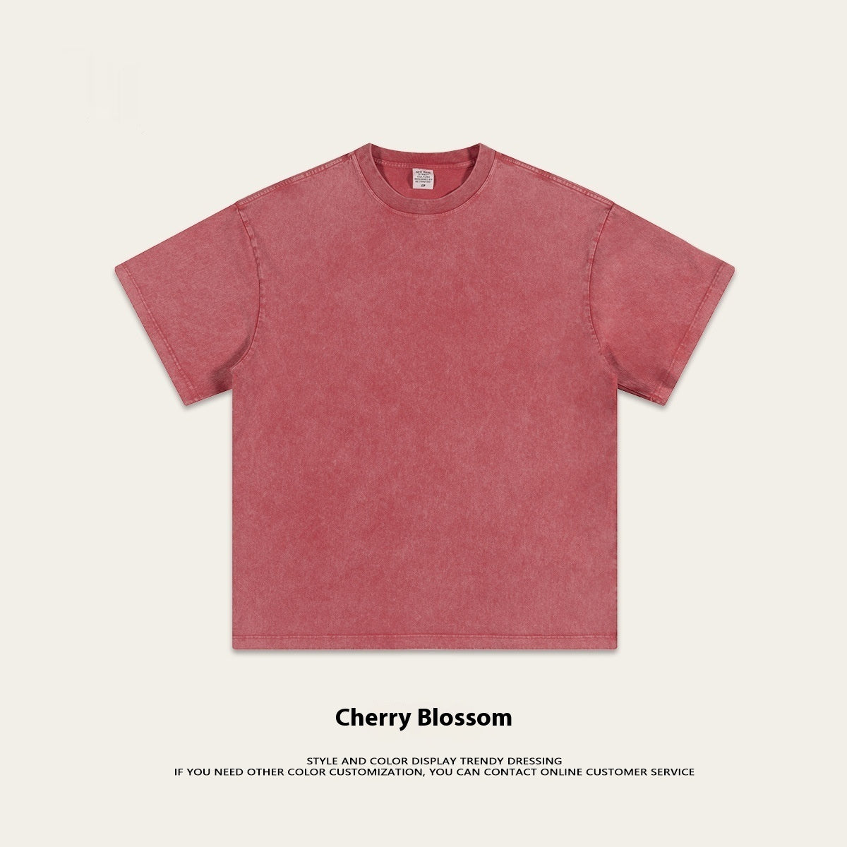 Washed-out Vintage Pure Cotton Loose Short Sleeve Male